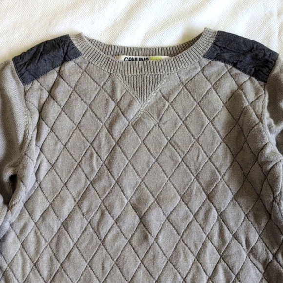 genuine kids oshkosh b'gosh quilted front knit crewneck sweater 3T toddler boys - Picture 2 of 6